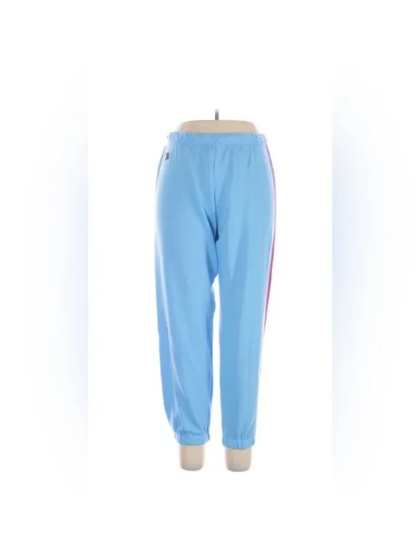 Aviator Nation Light Blue 5 striped Track Pants - Image 4
