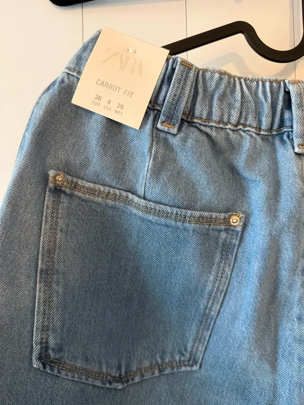 NWT Zara Light Blue High-Rise Relaxed Carrot style Jeans - Image 7