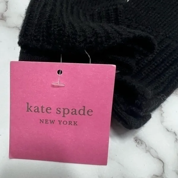 Kate Spade black gloves with bow - Image 5