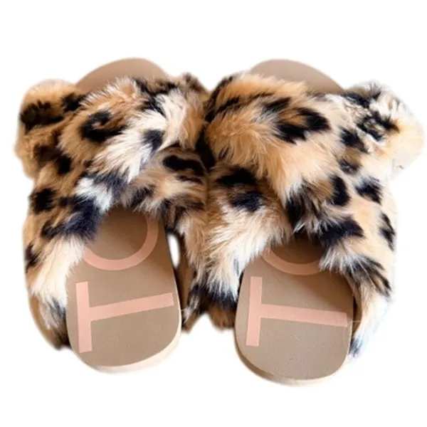 TOMS Faux Fur Leopard Slides Women’s Size 7 Slip-On Cozy Fuzzy Sandals - Image 5