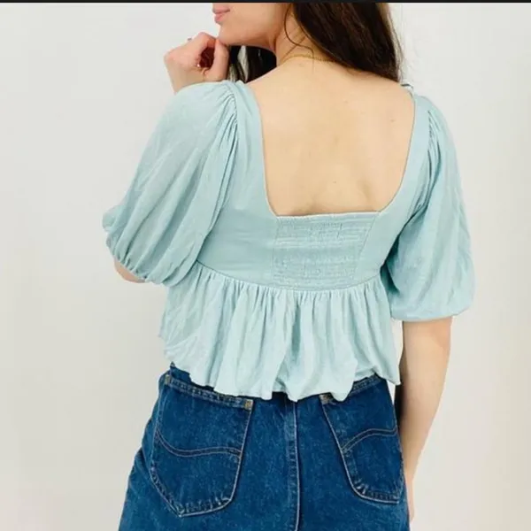 NWOT URBAN OUTFITTERS Light Blue Women's Top - Image 4
