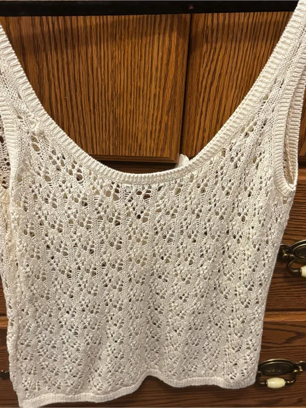 Abercrombie & Fitch Ivory Crochet Tank - Image 2
