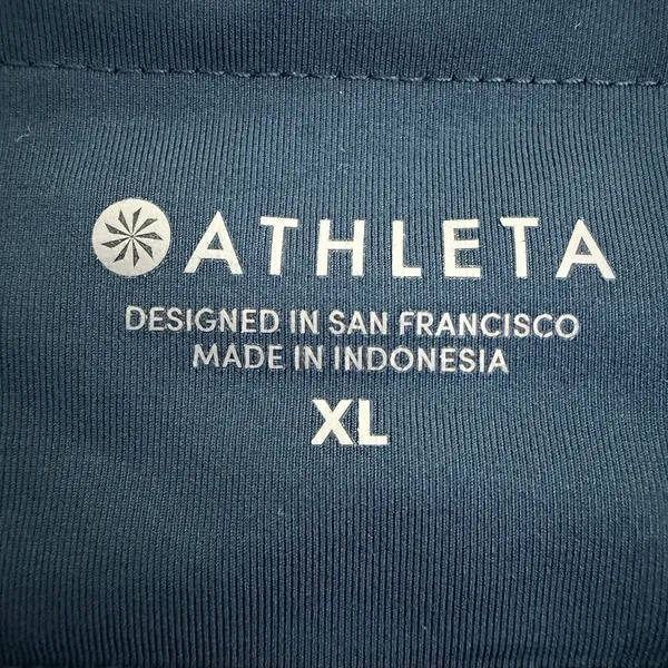 Athleta Ready Set Go Running Shorts Women XL Teal Blue Lined Zip Pocket - Image 11
