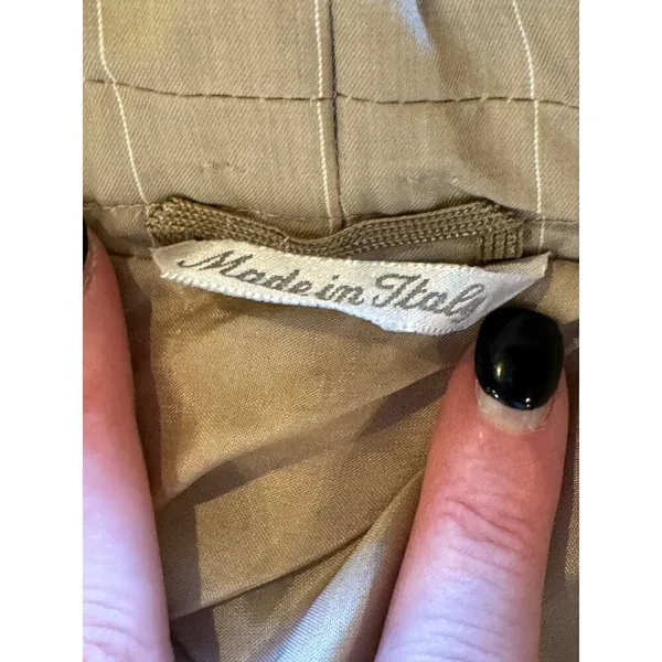 Max Mara Tan Striped Single Breasted 3 Button Lightweight Blazer Size 10‎ - Image 8