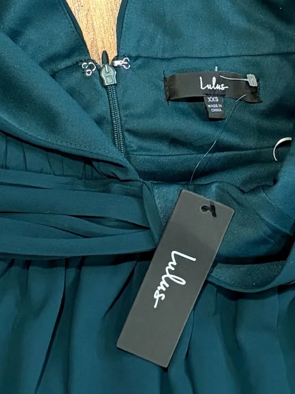 Lulu's Forest Green V-Neck Maxi Dress with High Slit - Image 8