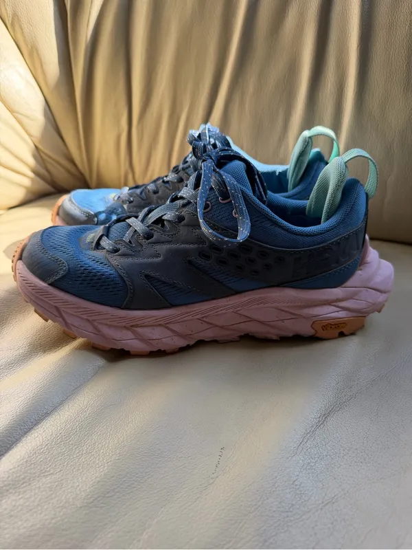 HOKA Anacapa Breeze Low Women’s 6 Blue Pink Trail Hiking Vibram Megagrip Outdoor - Image 5