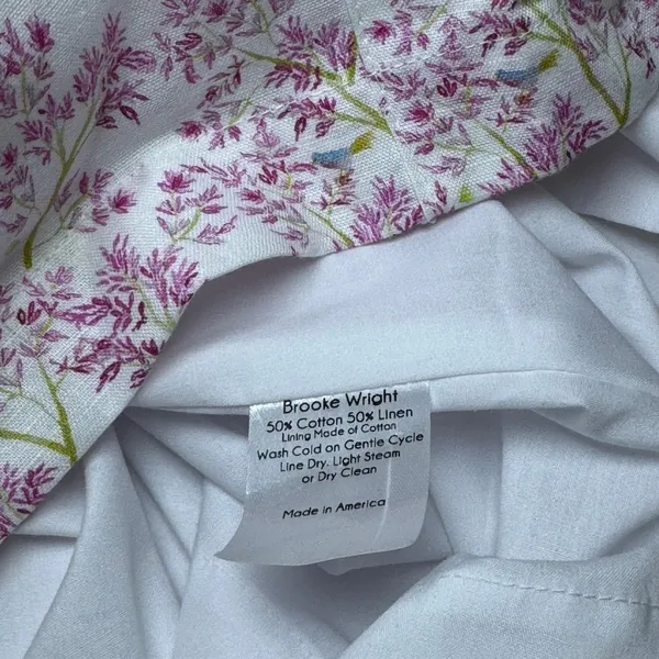 Brooke Wright Floral Kaftan Dress Womens Medium Pink Purple Cotton Linen Maxi‎ - Image 8