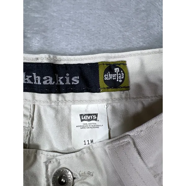 Vintage Levi's SilverTab White Cargo Pants 11M Wide Leg Y2K Utility - Image 2