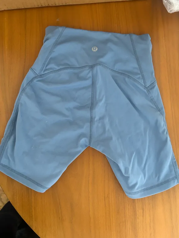 Lululemon DUSTY BLUE High Rise Biker Shorts - Image 5