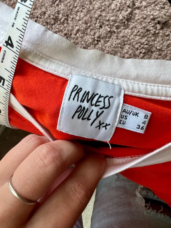 Princess Polly Red Cropped Ringer Tee - Image 3