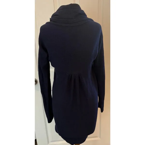 Lilly Pulitzer Cardigan Sz Small Navy Blue Shawl Collar Long Open‎ Front Casual - Image 2