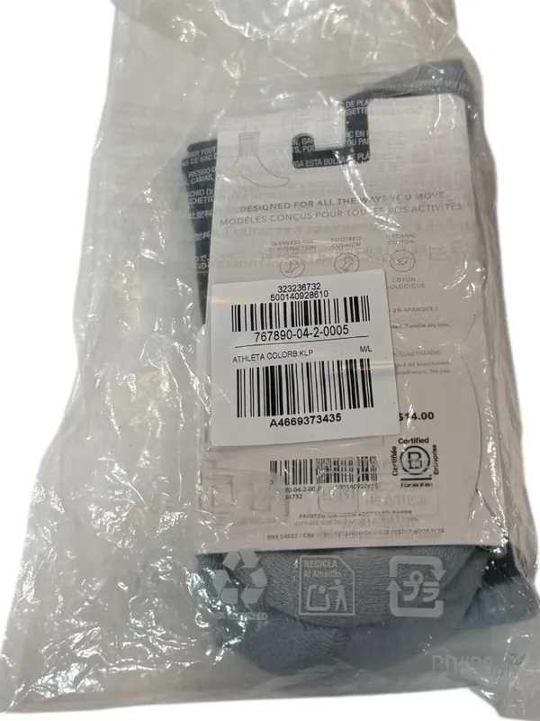 Athleta Colorblock Crew Socks Gray Blue NWT Women’s M/L - Image 4