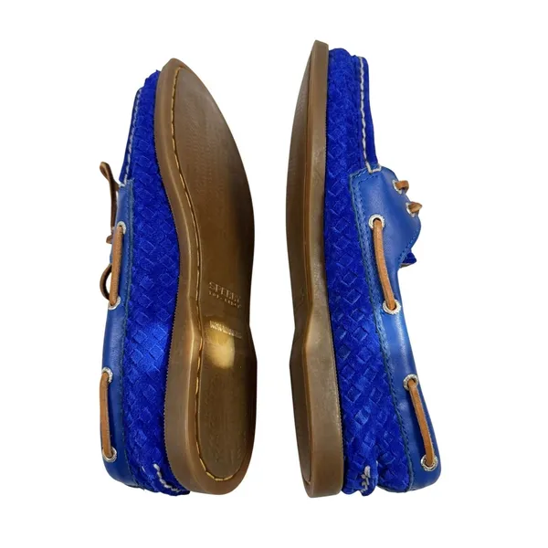 Sperry Top-Sider Womens Blue Woven Suede Boat Shoes Size 8.5 M - Image 6