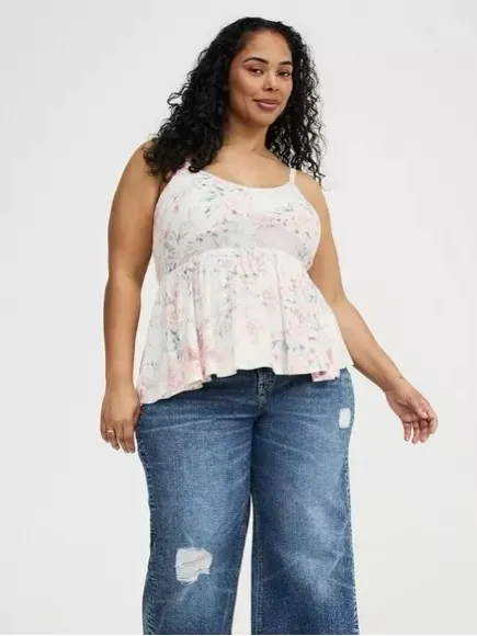 NWT Torrid Smocked Criss-Cross Babydoll Top, Size 1X - Image 2