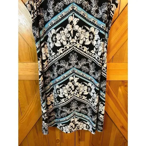 White House Black Market Black White Light Blue Pullover Shift Dress Size Large - Image 8