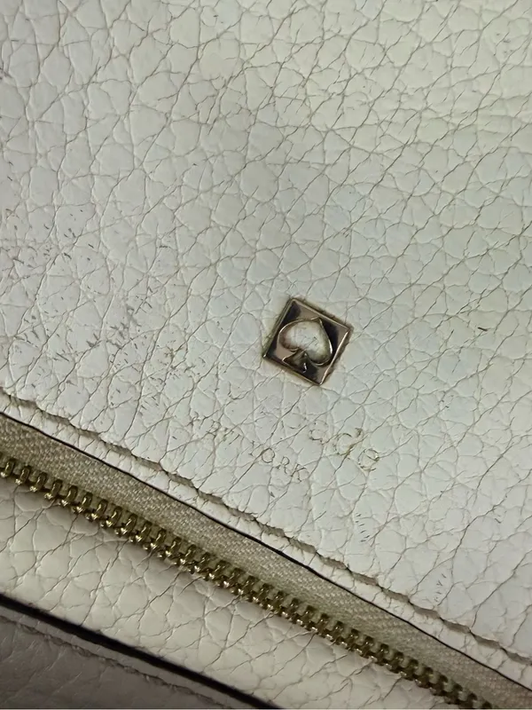 Kate Spade Southport Avenue Maria Crossbody Leather Bag Ivory Taupe - Image 9