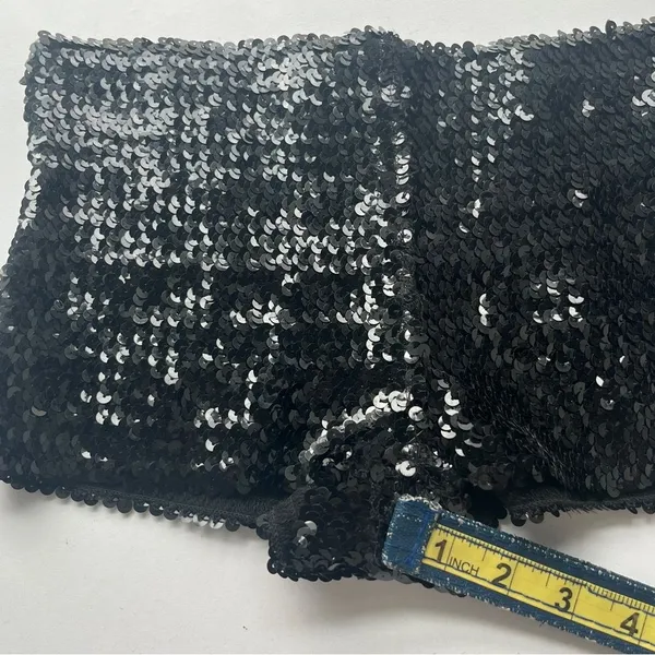 Boutique Black Sequin Dance Sexy Stretch Booty Women's Shorts Small - Image 7