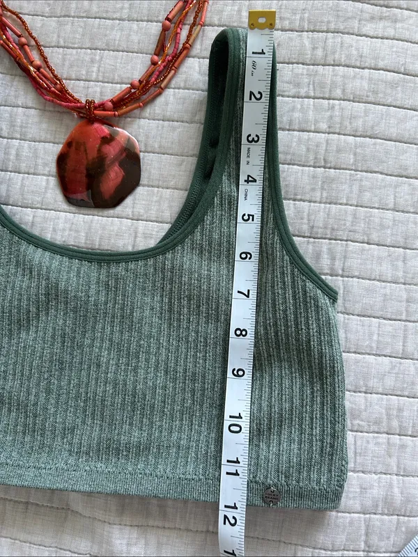 Lucky brand, sage, green ribbed sport casual comfy lounge bra L - Image 4