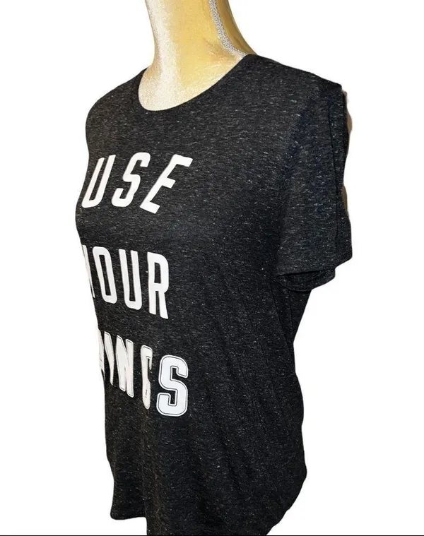 Victoria’s Secret cool charcoal gray top with cute sayings on front! - Image 3