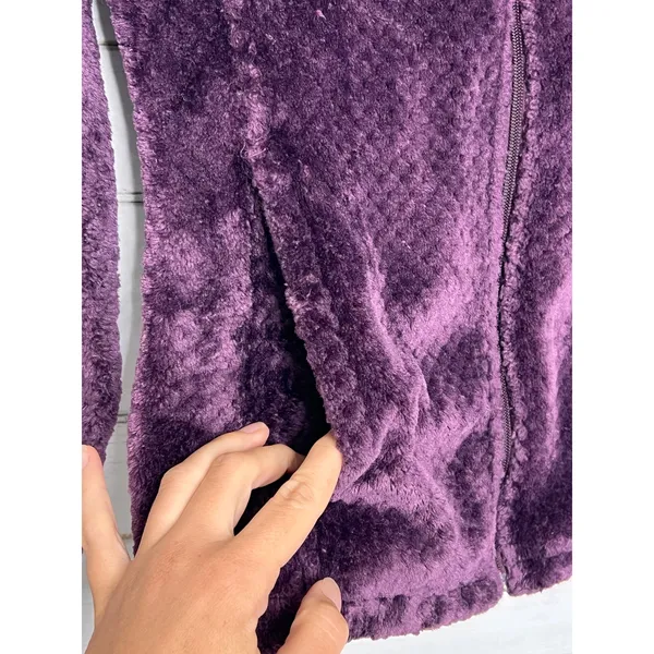 Columbia Sportswear Purple Fleece Jacket Medium Full Zip Sherpa Plush - Image 8