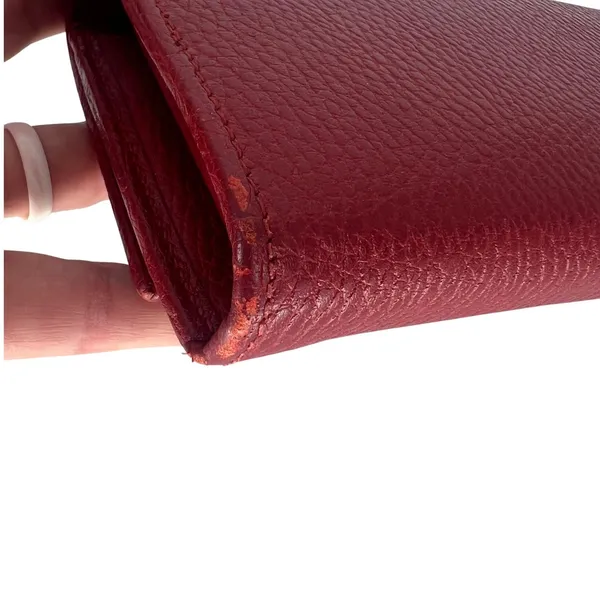 Gucci GG Marmont Continental‎ Wallet Hibiscus Red Pebbled Leather Wallet - Image 11