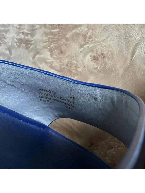 Cole Haan Grand.OS Blue Leather Ankle Strap Wedge Sandals Size 6B - Image 8