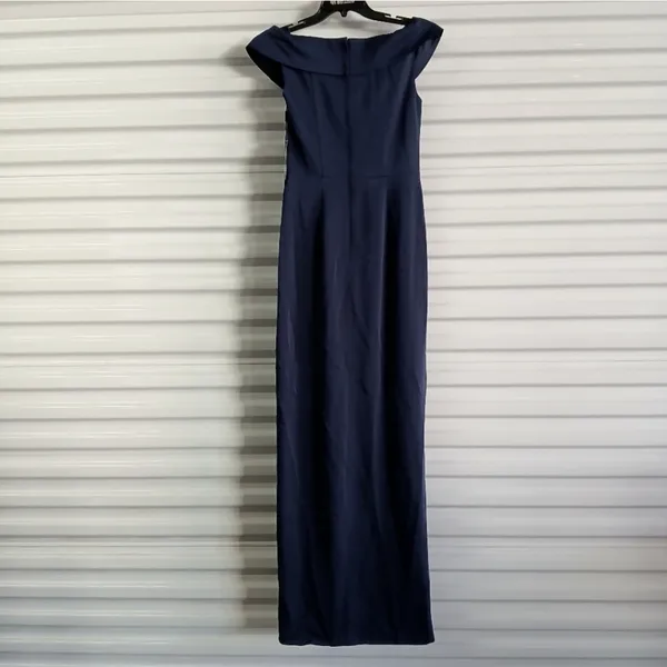 La Femme Formal Evening Gown Sz 4 Blue Wedding Party Mother Of Bride Dress - Image 7