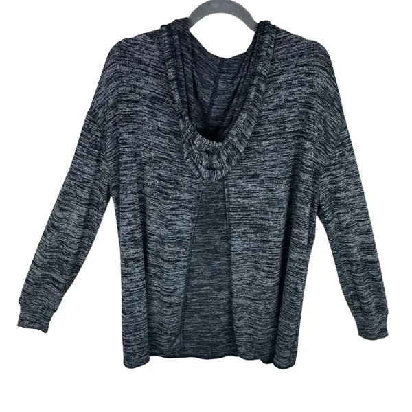 Wilfred Free Aritzia Black Hooded Lightweight Open Back Oversized Knit Top‎ S - Image 2