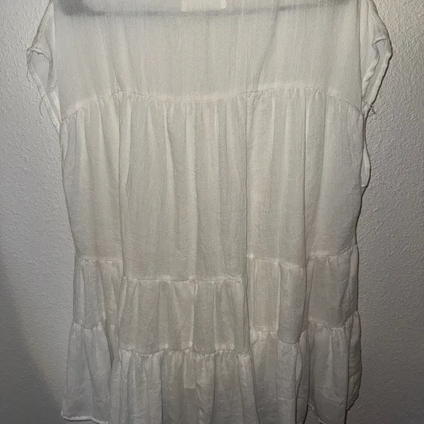 Mustard Seed White Sleeveless Tiered Blouse‎ - Image 3