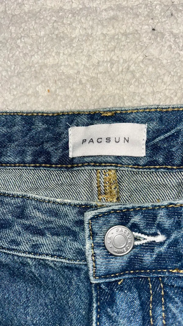 PacSun Indigo Jeans Low-Rise Baggy Short - Image 3
