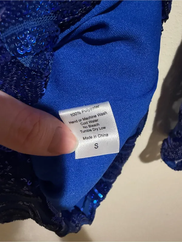 Lucy in the Sky Sequin Square Neck Bodycon Homecoming Dress Royal Blue Small - Image 10