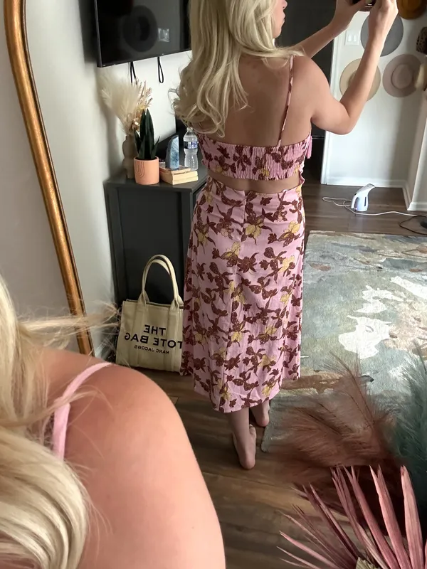 House of Harlow Pink Print Midi Dress - Image 4