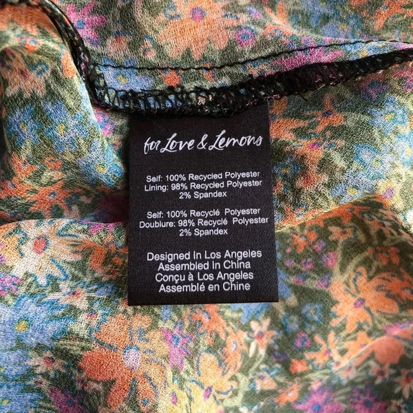 For Love & Lemons Brittany Floral Midi Dress Smocked Ruffle Medium NWT Romantic - Image 12