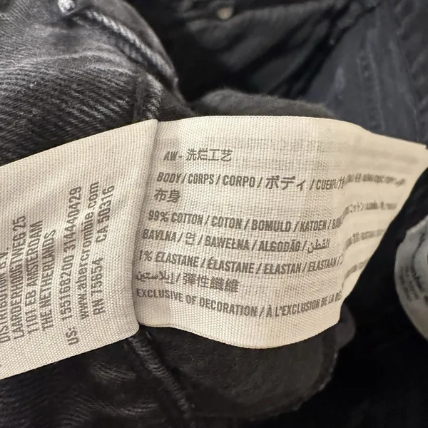 Abercrombie & Fitch The Mom High‎ rise Jean Black Grunge Streetwear Size 26 2R - Image 9