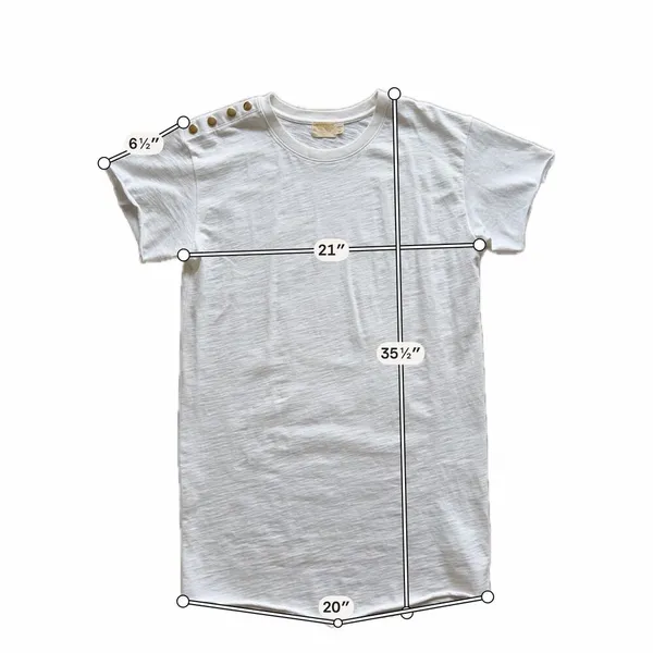 Anthropologie x Nation LTD Women's Dress Rowan T-Shirt Mini Cotton M‎ White Gold - Image 11