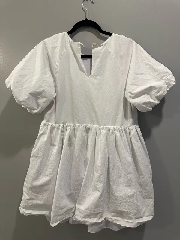 English Factory Short Balloon Sleeve Mini Dress White - Image 7