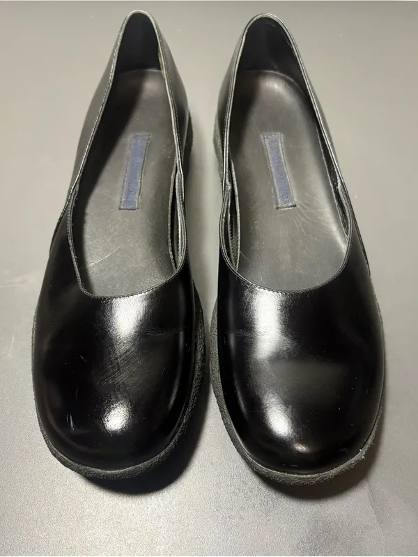 EMPORIO ARMANI Vintage 90s/00s Leather Sporty Ballet Flats - Image 4