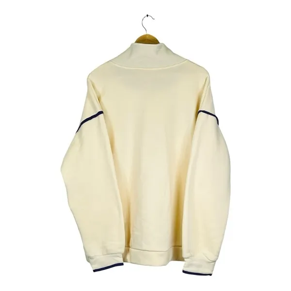 Cream Navy Quarter Zip Pullover Sweatshirt Women 2XL Triangle Zipper Pull‎ NWOT - Image 4