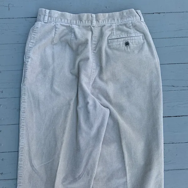 Vintage Y2K Beige Cream Corduroy LL Bean High Waisted Pants - Image 7