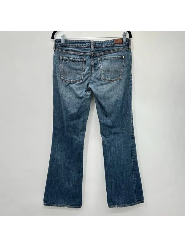 Bullhead Huntington Vintage Low Slung Stone Washed Flare Jeans Size 7 Juniors - Image 4