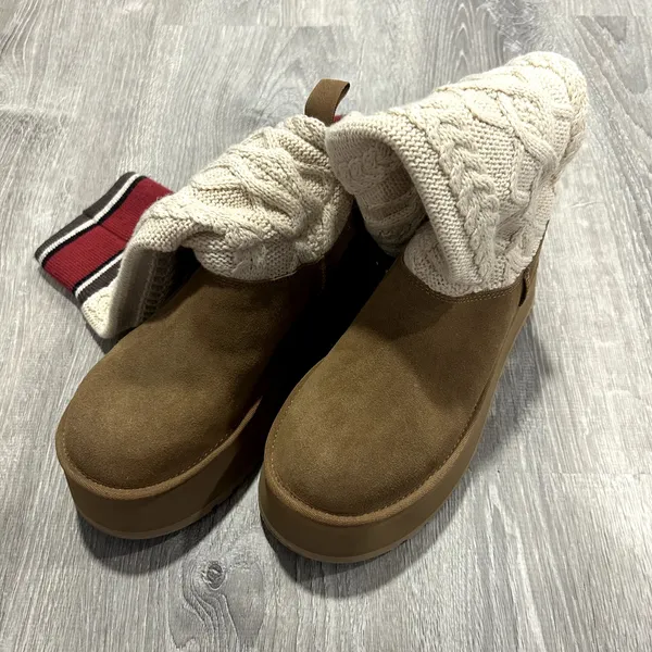 UGG Classic Sweater Letter Platform Chestnut Boot Size 8 - Image 5