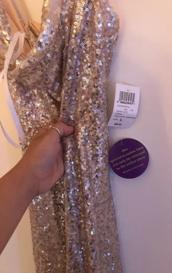 Windsor Rose Gold Sequin Prom Dress - Image 4