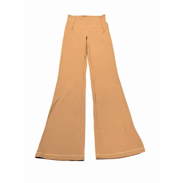Lululemon Groove Split Hem Flare Mid‎ Rise Pants Women 6 Lt Brown Nulu LW5ENGS - Image 4