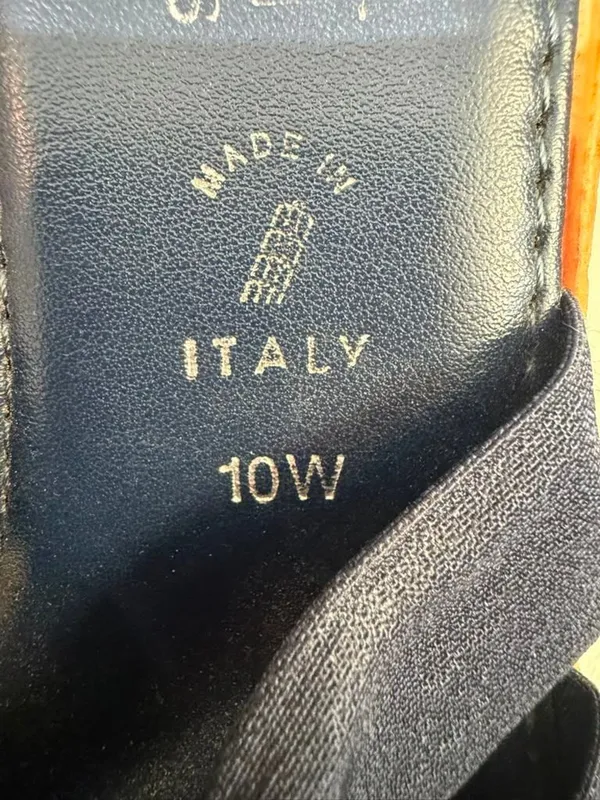 Italian Shoemakers Women's Navy Blue Bow Detail Wedge Sandals Slide-on Size 10W - Image 5