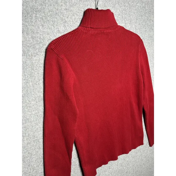 Lauren Ralph Lauren Large Womens Turtleneck‎ Sweater Red Long Sleeve Cotton - Image 12