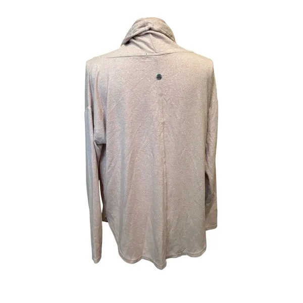 PRANA Cowl Neck Hoodie Sweater Pink Tencel Performance‎ Outdoor Womens Large - Image 2