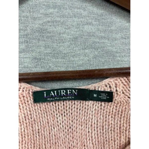 Lauren Ralph Lauren‎ Womens Sweater M Pink Knit Sweater Pullover - Image 2