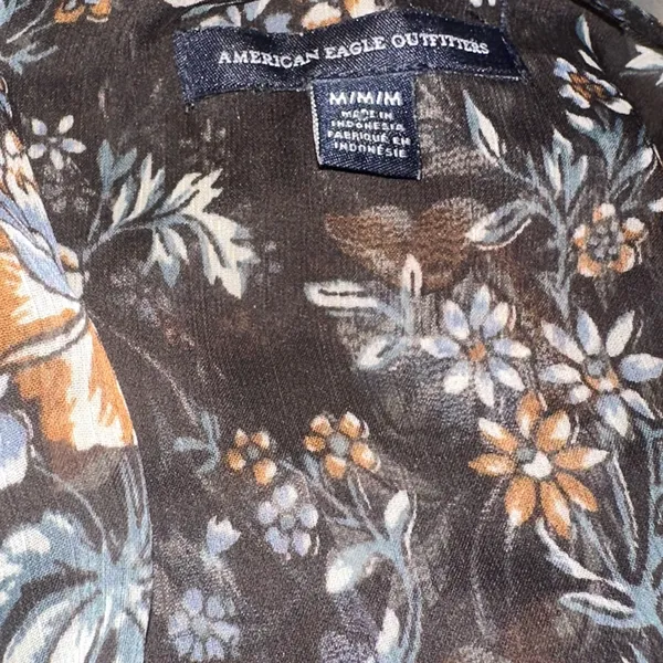 American Eagle Medium Sheer Cardigan Black Blue White - Image 4