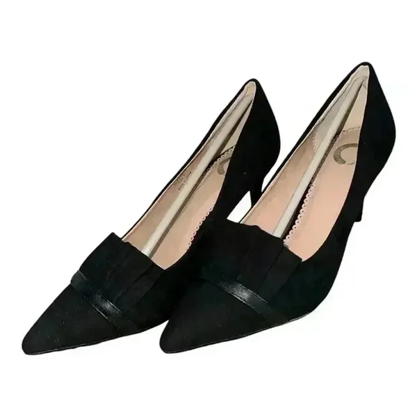 Journee Womens Black Ruffle Suede‎ Marek Pumps, Size 7 - Image 6