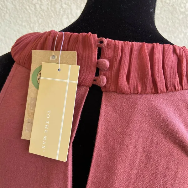To the Max!‎ Womens Dress Size Small Rust Open Front Halter Knit Pockets NEW - Image 3